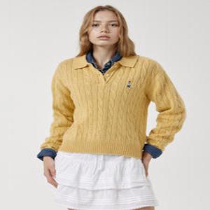 [AK수원점] [후아유] 여성 Steve Cable Button Collar Pullover WHKAF4931F