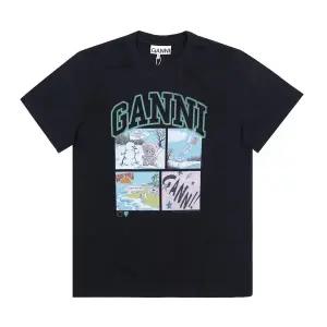 [가니]GANNI A1050070 252 베어 코믹 테디 로고 여성 반팔티