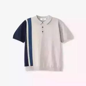 에스티코 DIEMS COOL 블록 카라 니트 베이지 (클래식핏)DGKVB01CMD