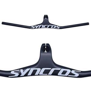 싱크로스 핸들바 산악 자전거 -17도 카본 파이버 MTB 일체형 (스템 포함) 28.6mm
