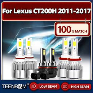 호환 H11 LED 자동차 전조등 전구, 렉서스 CT200H 2011 2012 2013 2014 2015 2016 2017, 60000LM, 360W, 6000K 안개등, 12V
