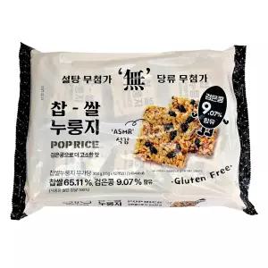 찹쌀 누룽지 무가당 검은콩 300g x 4개 고소한맛 글루텐프리 스낵 간식 과자