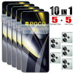 POCO F6 X7 X6 F7 F8 X8 Pro Max용 10IN1 하이드로겔 필름, Ultra M6 X5 X4 X3 F5 C75 M7 렌즈 스크린 보호