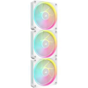 CORSAIR iCUE LINK LX120 RGB 120mm PWM 팬 트리플 팩 u2013 듀얼 라이트 루프 포함 시스템 허브 에어가이드 기술 화이트