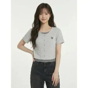 [행텐주니어]틴즈 여아 골지 레이어드 반팔 티셔츠[14570-131-408-05-053]_YS