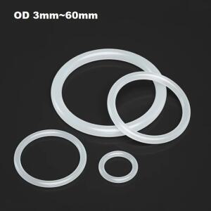 화이트 실리콘 링 실리콘VMQ O 1mm2mm3mm 두께 외경 3~60mm 고무 씰 가스켓