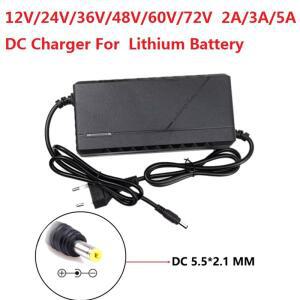12V 24V 36V 48V 60V 72V 충전기 2A 3A 5A 리튬 배터리 팩 42 54.6 67.2 84V DC EU 스마트 스마트 고속