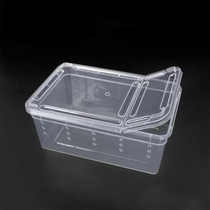 파충류용 투명 플라스틱 먹이 상자 거미용 테라리움 곤충 용기 19cm x 12.5cm