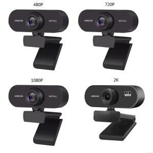 W3JD USB Ready 2K 1080P 720P 480P 홈 오피스 및 온라인 수업 통합 소음 감소 마이크가있는 전체 웹캠