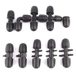 2pcs 새로운 16mm LDPE 파이프 커넥터 잠금 너트 정원 물 커넥터 농장 급수 농업 관개 파이프 호스 커넥터