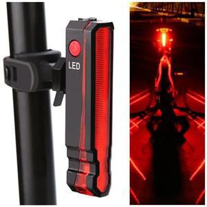 자전거 후면 조명 레이저 라인 경고 램프 방수 시트 포스트 LED 라이트 USB 충전식 MTB 도로 미등