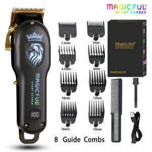 저소음이발기 MAGICFUL 머리 깎기 남성용 충전식 전기 기계 트리머 이발 수염 절단기