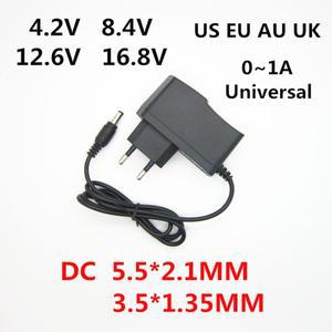 AC 100-240V DC 4.2V 8.4V 12.6V 16.8V 1A 1000MA 어댑터 전원 공급 장치 V 18650 리튬 배터리 용 전압 충
