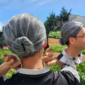 [골드스마일]쪽진머리 할머니 가발 ZF