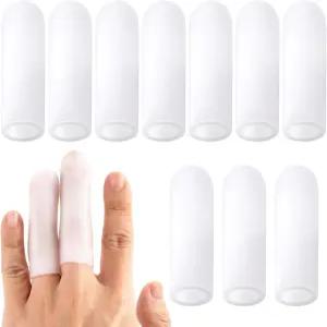 ANCIRS 10pcs 젤 핑거 서포트 프로텍터 캡 장갑 코트/커버 손이 갈라지는 실리콘 핑거팁 습진 피부 트리거