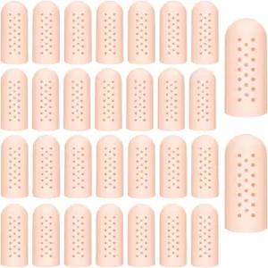 에어 홀이 있는 젤 핑거 코트 30개 실리콘 프로텍터 슬리브 및 크랙 보호 장갑