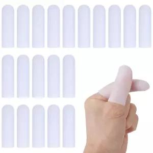 울리게이 20PCS 젤 코츠 실리콘 핑거 프로텍터 고무 팁 커버 엄지 보호 통기성 손가락 끝 굳은살 물집