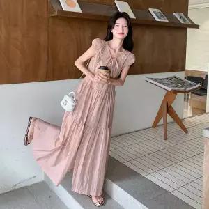 원피스 여름 캐주얼 여친 분홍 하프 용 원픽2