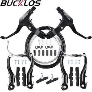BUCKLOS 자전거 V 브레이크 세트 알루미늄 합금 로드 산악 레버 캘리퍼 케이블