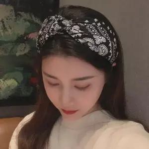 페이즐리 헤어밴드 꼬임 터번 와이드 머리띠 넓은 머리띠-WFO4RI2