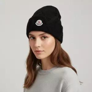 MONCLER 몽클레어 로고 패치 울 혼방 비니 3B00035 M1115 999