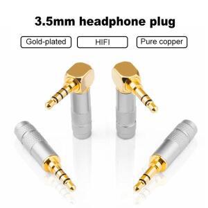 잭 스테레오 플러그 90도 오디오 어댑터 3.5mm 커넥터 수 믹서 마이크 기타 스피커