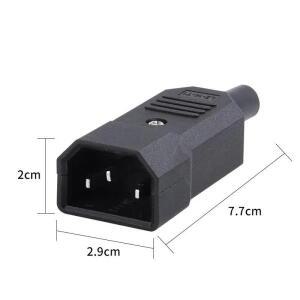 10A250V 블랙 암수커넥터 lEC 직선 케이블 연결 재배선 가능 전원 3핀 AC 소켓 C13 C14