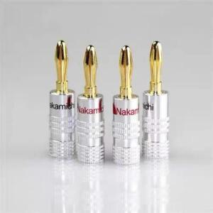 10pcs 바나나 커넥터 4mm 스피커 플러그 24K 금도금 잭 바인딩 포스트와