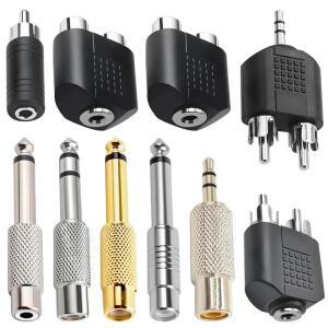 5pcs RCA 1/4 어댑터 6.5mm 스테레오 모노 오디오 커넥터 TS 상호 연결 변환기 스피커 홈 KTV