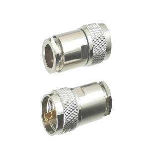 UHF PL259 수커넥터 커넥터 클램프 RF 동축 황동 직선형 케이블 RG8 LMR400 7D-FB RG213  1개