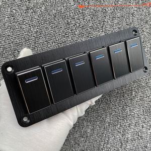 금속 2-8 갱 해양 보트 스위치 패널 LED ON-OFF 로커 캐러밴 RV 12V 자동차