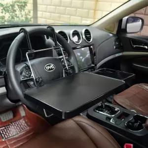 음식 음료를 먹고 노트북 작업을 작성할 수 있는 TINGMEIBESTLY 2 in 1 자동차 스티어링 휠 트레이/뒷좌석