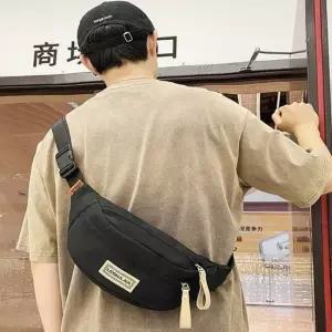 디테일 스타일 심플 슬링백 남성 패치 가방 남자크로스백 비니지스백 캐주얼백