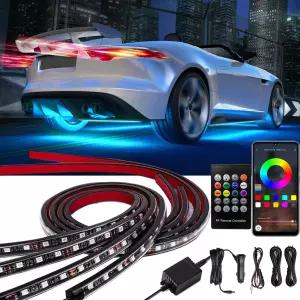 글로우렌드라 언더글로우 자동차 조명 4개의 RGB-IC 스마트 LED APP 및 리모컨 포함 1 600만 가지 색상의