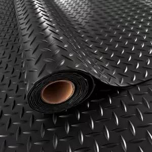 스텔라스타 4x6 FT 차고 바닥 매트 2.8mm 두께의 PVC 다이아몬드 플레이트 20PCS 테이프 언더카용 고무 롤