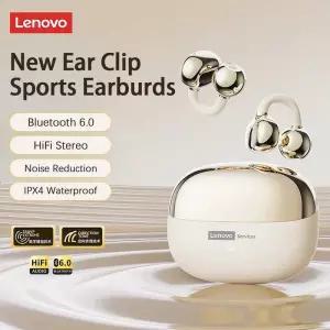 귀걸이이어폰 귀안아픈 Lenovo LE302 HIFI 스테레오 스포츠 이어 클립 이어폰 OWS 블루투스 60 헤드셋 소음