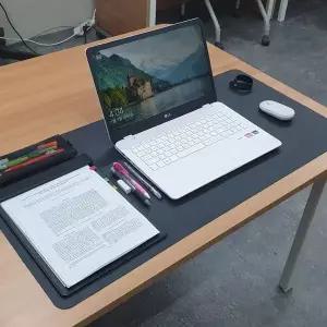 [하프클럽/알티피아]가죽 데스크매트 에보니블랙 장패드 양면