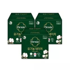 코디 오닉 유기농 네이처 생리대 대형 12P 3팩