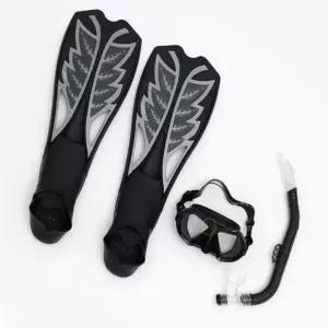 ( )오리발 스노클링 세트 250-260mm 블랙 스노클링세트 스노쿨링안경 스노쿨링오리발