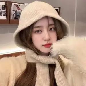후드 모자 여자 니트 머플러 귀여운 바라클라바 달린