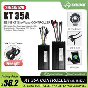 전기 자전거 36V 48V 52V 35A 사인파 KT 컨트롤러 SM/방수 플러그 라이트 포함 1000W/1500W 허브 모터 부품