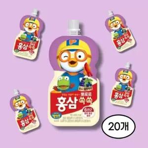 [팔도] 뽀로로 홍삼쏙쏙 포도블루베리 100ml 10개, 2박스