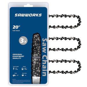 SAWWORKS SUPMIX 62CC WEMARS U200E6220G NEOTEC 8901 MAX 20인치 드라이브 52209 53543 147 등을 위한 체인톱 50 3CM 게이지 NCS6200 325인치 58인치 BLUE 8CM 피치 76 링크 체인 3팩 5CM 8902 825