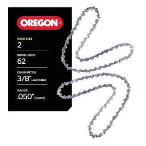 OREGON 2팩 체인톱 체인 9CM 8인치 로우 킥백 ECHO 교체 45CM 050인치 등에 POULAN 62개의 LP 게이지 18인치 HUSQVARNA 드라이브 CRAFTSMAN 체인 적합 HOMELITE 링크용 피치