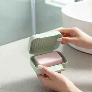 ( )뚜껑형 비누받침대 욕실 물빠짐 홀더 위생적인 비누거치대 정리함