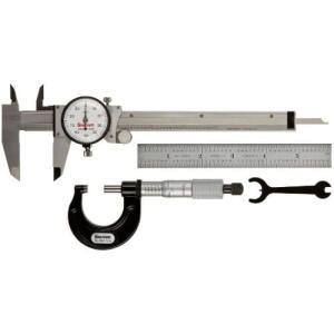 STARRETT 기본 정밀 측정 도구 세트 인치 S909Z 케이스 규칙 조정 다이얼 보호 쉬운 포함 빠르고 마이크로미터 강화 외부 스프링