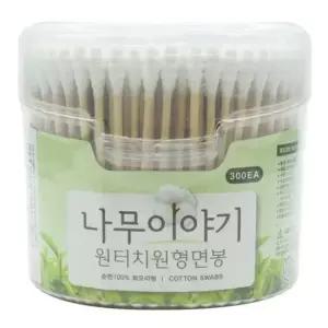 오너클랜 나무이야기 나무스틱원터치원형면봉 300EA_7598 원형 다용도 다기능 만능 귀지 정리