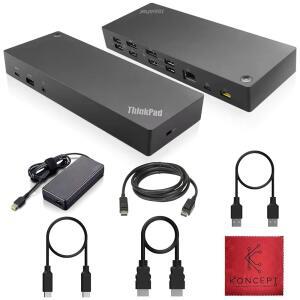 40AF0135US 레노버 도킹 스테이션 듀얼 모니터 포함 디스플레이 135W 하이브리드 케이블 어댑터 TER가 HDMI 포트 도크 있는 클리닝 신규 씽크패드 USB USB USB