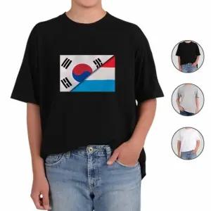 [룽스_62]룩셈부르크 국기 전쟁 맞춤 라운드티 반팔티