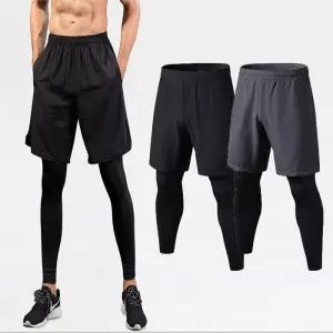 [룽스_62]헬스장 반바지 레깅스 일체형 바지 농구 런닝